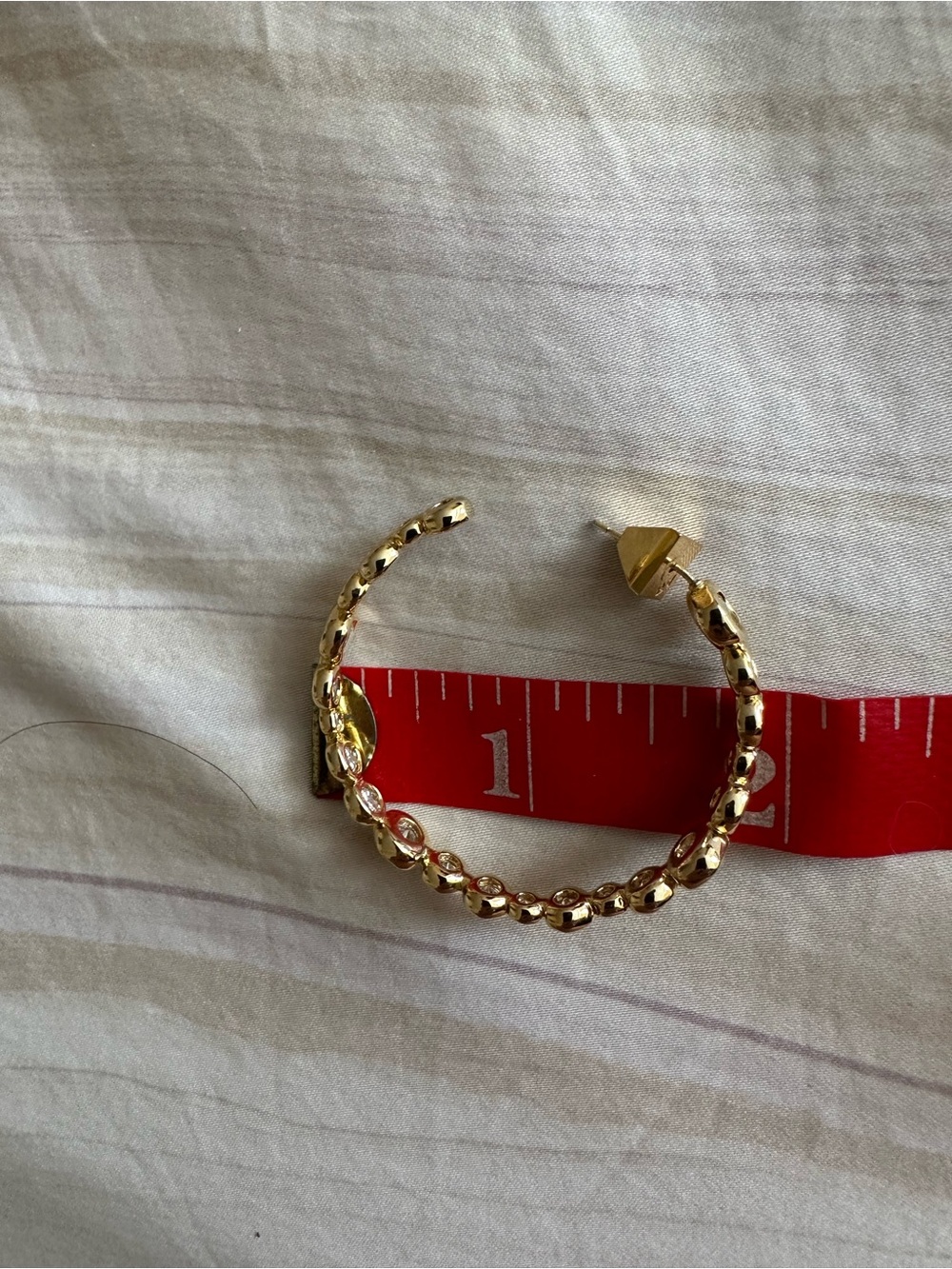 Alexis Bittar Gold Beaded Hoop Earrings - Picture 8 of 13